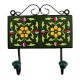 Forest Green Yellow Floral Tiles Hooks